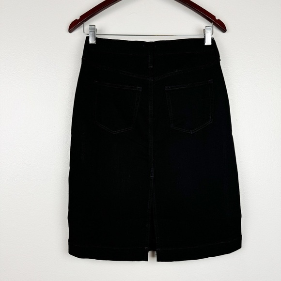 J. Crew Pettie A-line Cotton Blend Denim Skirt Black Size 4P NWT - Picture 2 of 5